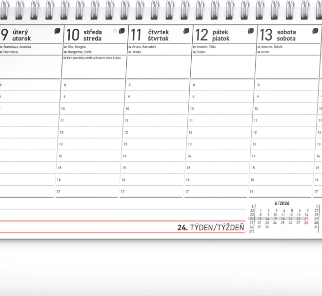 Calendare de birou planificare Notique 2026, 25 x 12,5 cm