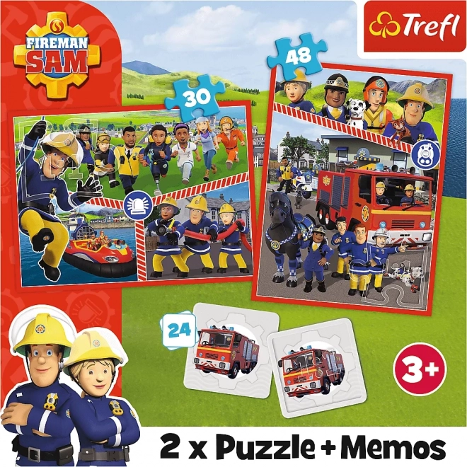 Puzzle și Joc de Memorie Echipa Pompierului Sam