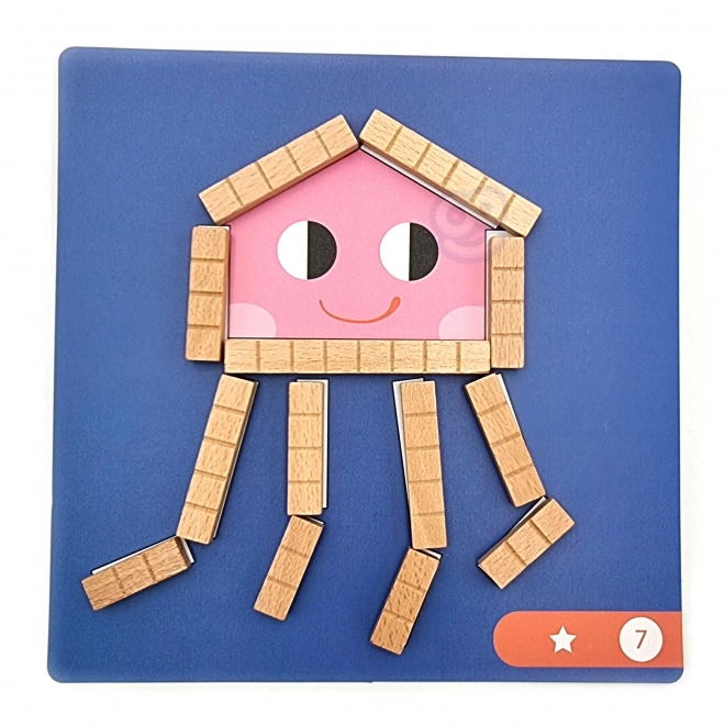 Joc de puzzle logic cu blocuri magnetice Tooky Toy