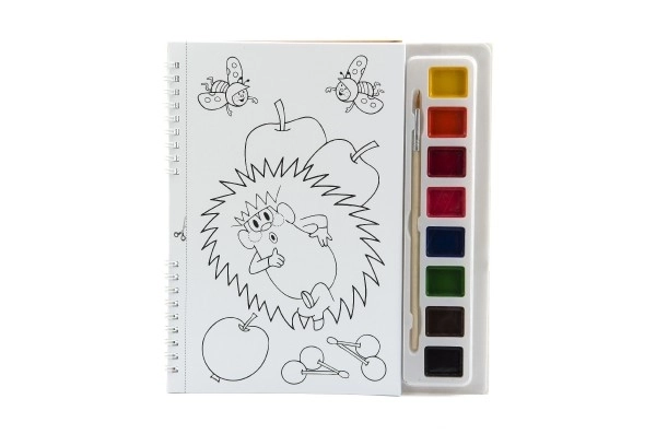 Carte de colorat cu acuarele și pensulă cu Krtek