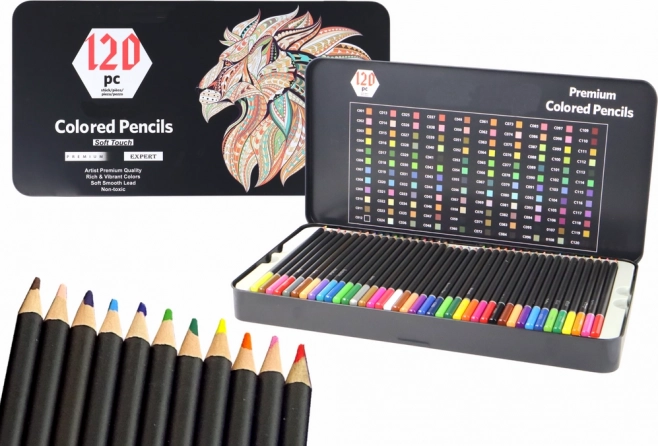 Set de creioane colorate premium, 120 bucăți, nuanțe diverse