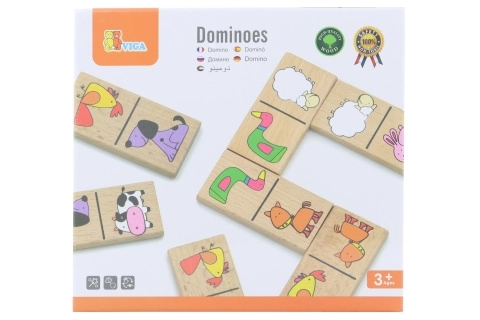 Domino de lemn cu animale domestice