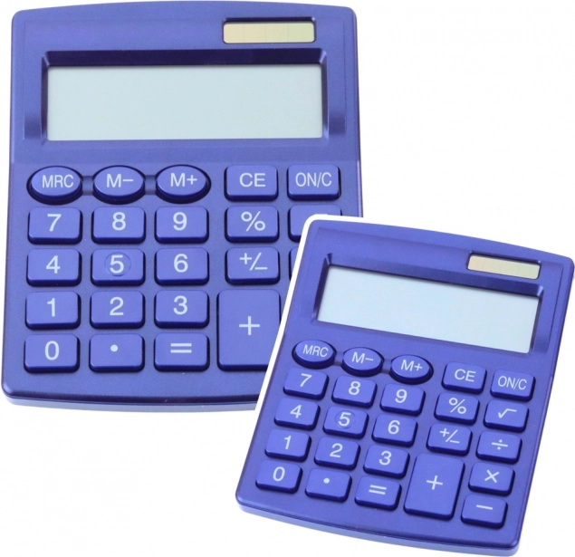 Set de calculator albastru cu alimentare duală