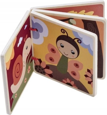 Cărticică de imagini din lemn pentru copii, 8 pagini, 8 × 8 cm