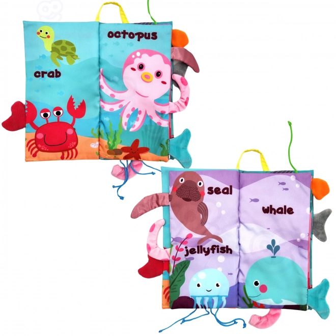 Carte senzorială cu cozi de animale marine pentru bebeluși Woopie