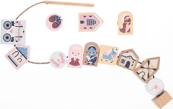 Cubika Pastel poveste de înșirat – set de înșirat din lemn