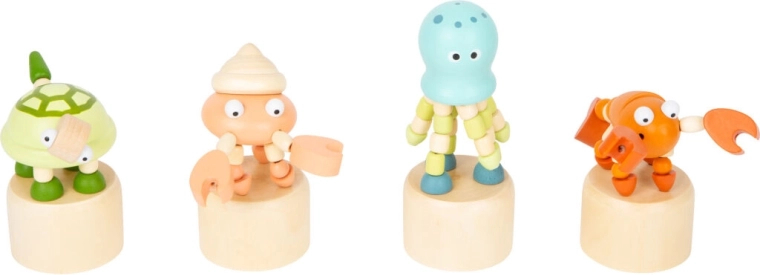 Figurină de apăsare din lemn cu animale marine SMALL FOOT – 1 bucată, mix