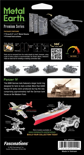 Puzzle 3D Metal Earth Premium: Tank Panzer IV