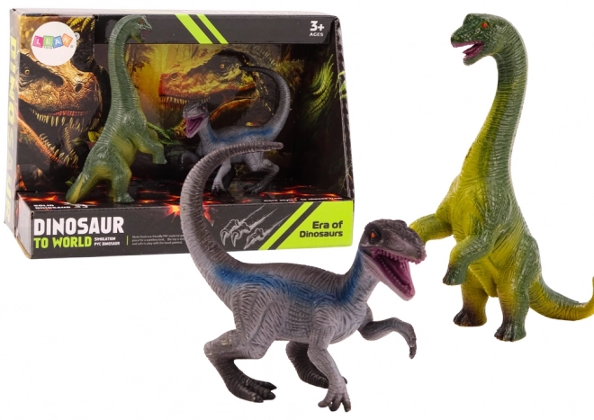 Set figurine dinozauri Brachiosaurus și Velociraptor