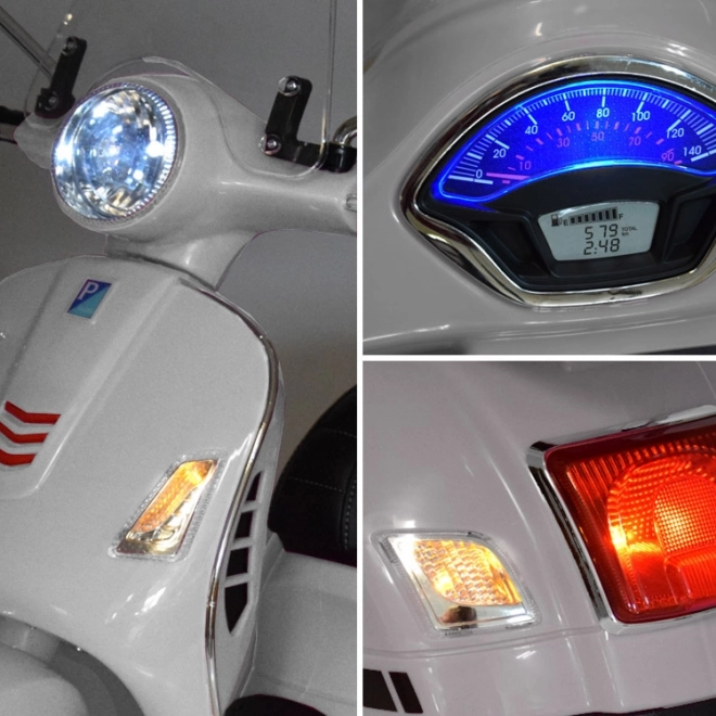 Scuter electric Vespa GTS Super pentru copii – Alb