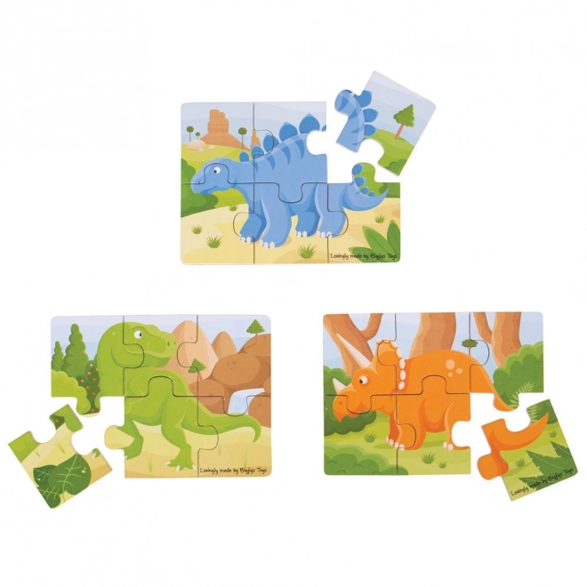 Puzzle 3 în 1 Dinosauri Bigjigs Toys