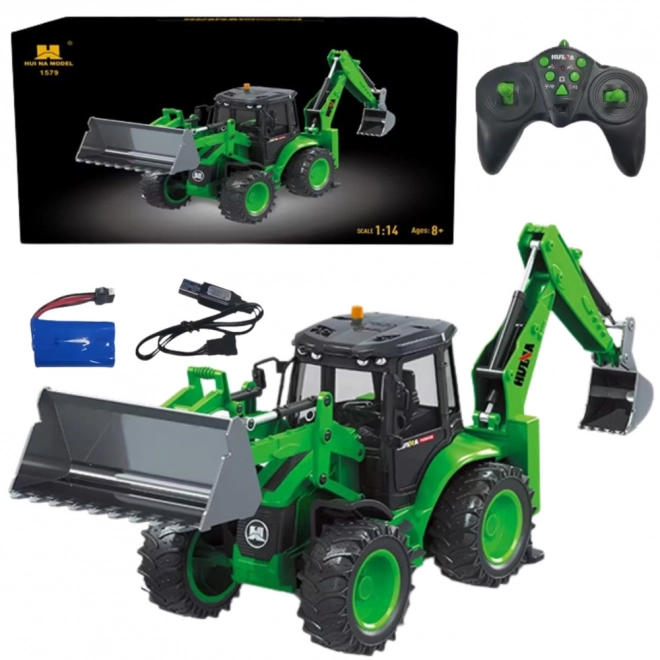 Excavator RC verde Huina 1:14