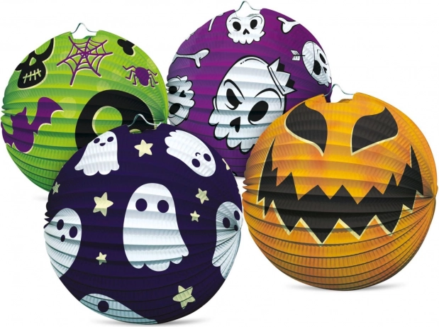 lampion de hârtie tip sferă pentru Halloween 25 cm, 4 motive