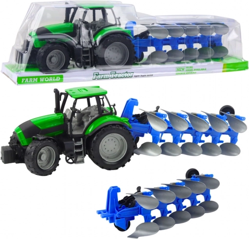 Tractor cu plug verde 50 cm