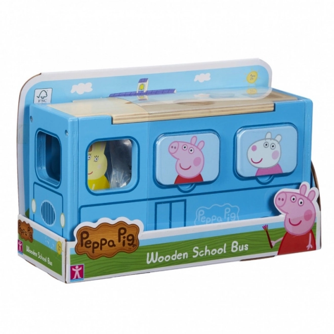 Puzzle din lemn autobuz școlar Peppa Pig