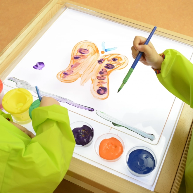 Masterkidz ramă senzorială cu panou LED și tăviță de pictat transparentă