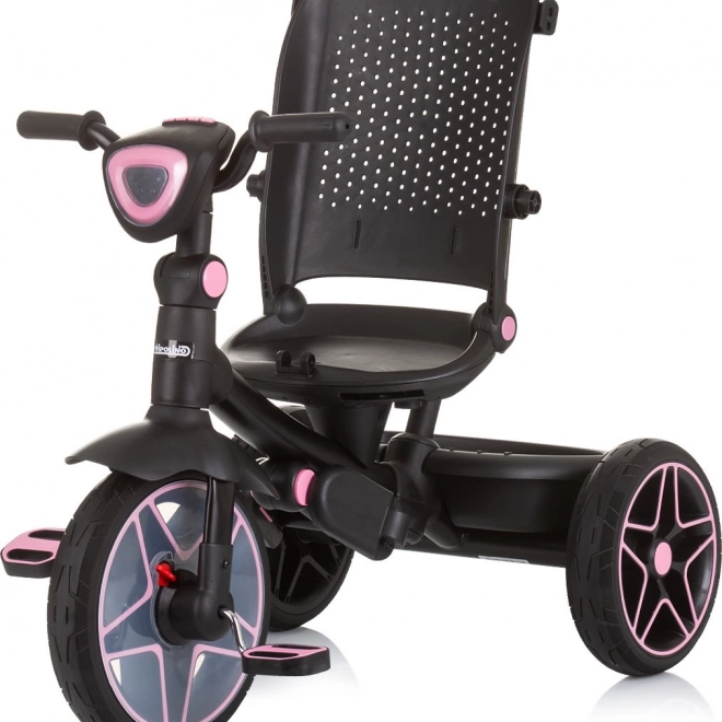 Tricicletă cu copertină și cutie muzicală Chipolino Derby 2în1 Flamingo