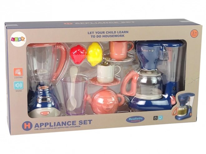 Set accesorii bucătărie pentru copii blender și espressor