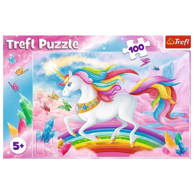 Puzzle 100 de piese - În lumea de cristal a unicornilor