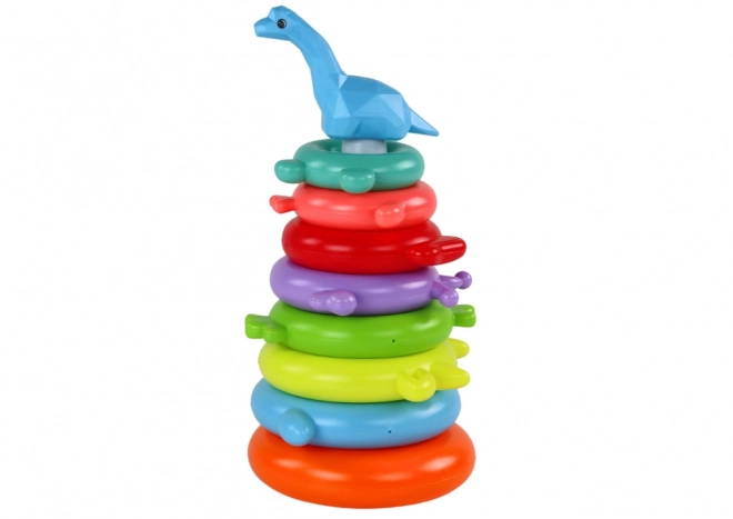 Piramidă colorată girafa cu 8 inele