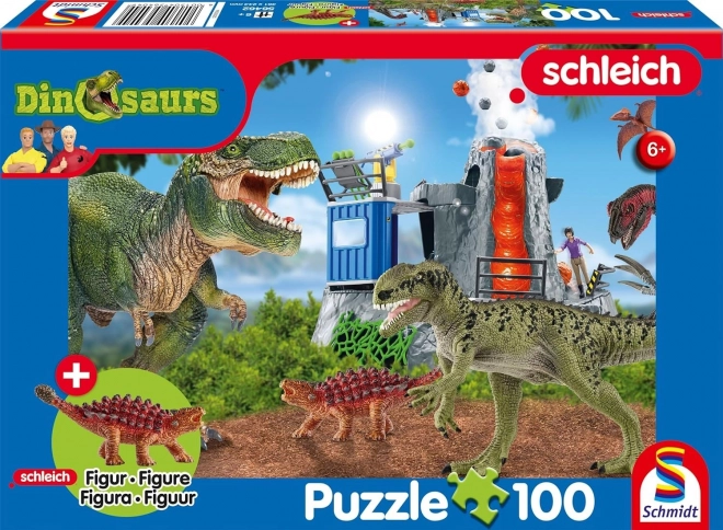 Puzzle cu dinozauri Schleich - 100 piese