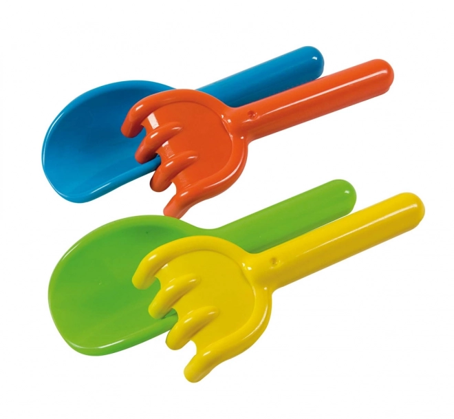 Androni set lopată și greblă pentru nisip - 18 cm, culori mixte