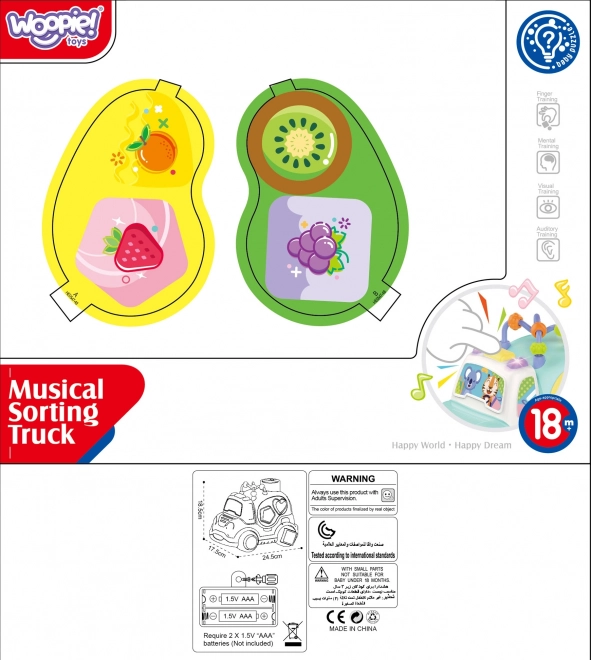 Mașinuță Interactivă Muzicală Sortatoare Montessori Albastră
