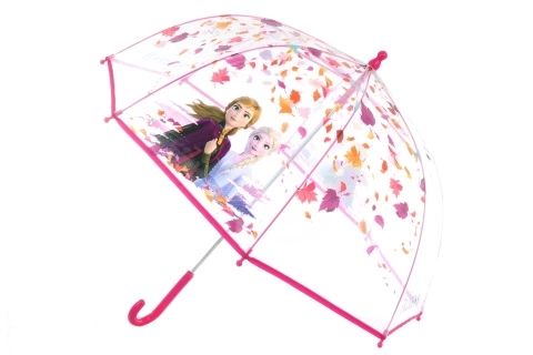 Umbrelă manuală transparentă cu motive Frozen