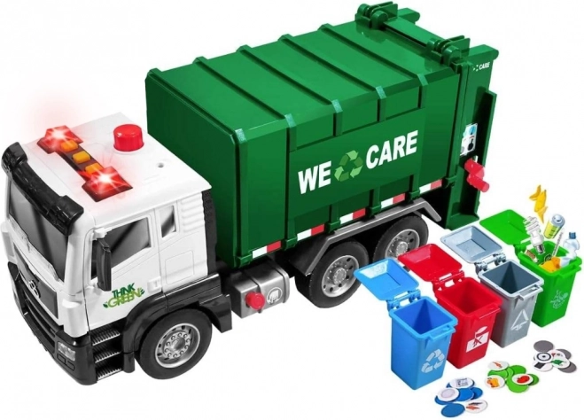 Camion de salubritate interactiv „Purifier” 1:10 - Jucărie educativă pentru sortare deșeuri