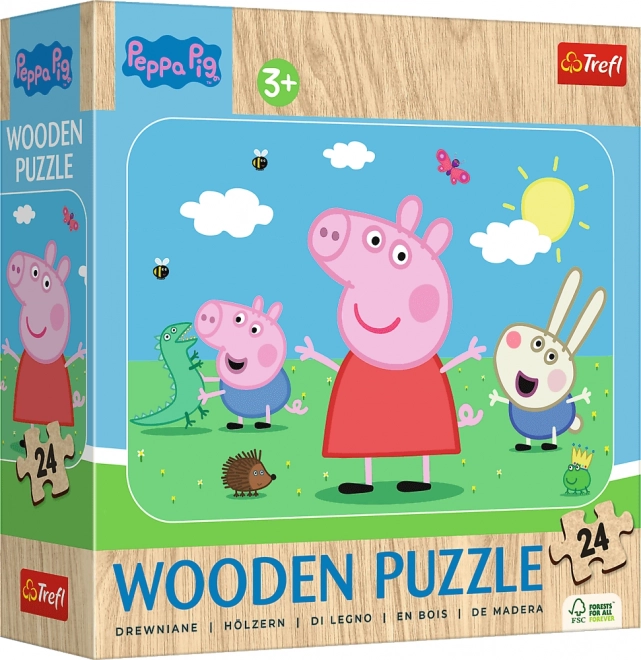 Puzzle din lemn Peppa Pig de la Trefl