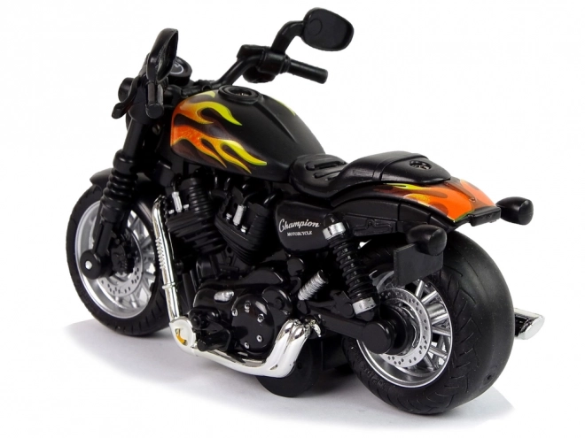 Motocicleta Champion neagră 1:14 cu funcții sonore și luminoase