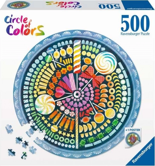 Puzzle Ravensburger 500 piese - Paleta de culori: Cukierki