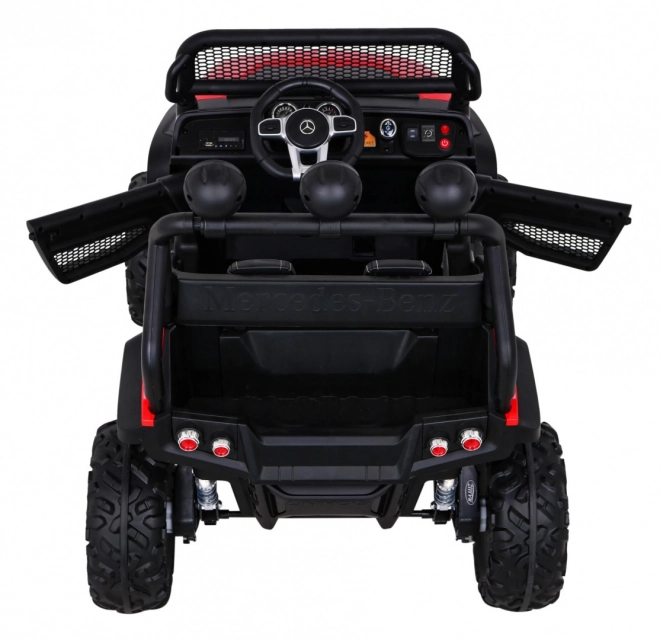 Mercedes Benz Unimog pentru copii Roșu + 4x4 + telecomandă + suport bagaje + pornire lentă + MP3 LED