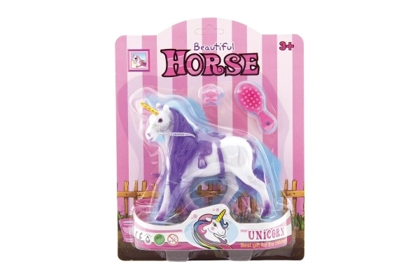 Unicorn de jucărie pentru coafat 15cm cu accesorii