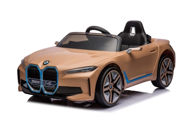 Mașină cu acumulator BMW I4 auriu 4x4
