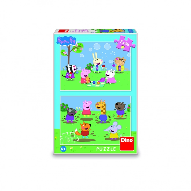 Puzzle DINO Peppa Pig și prietenii 2x48 piese