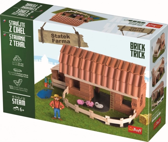 Set construcție cărămizi Trefl Brick Trick la fermă XL