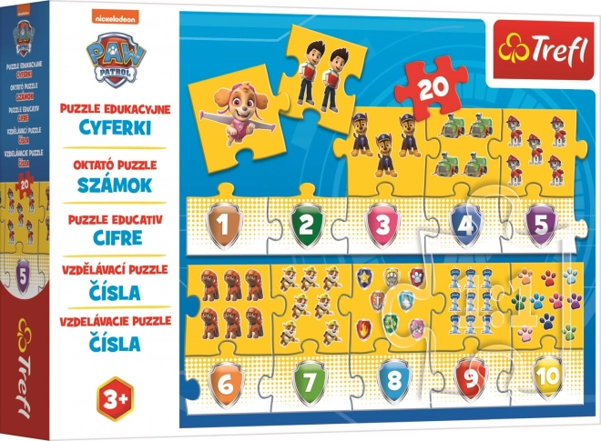 Puzzle educativ numere Patrula Cățelușilor