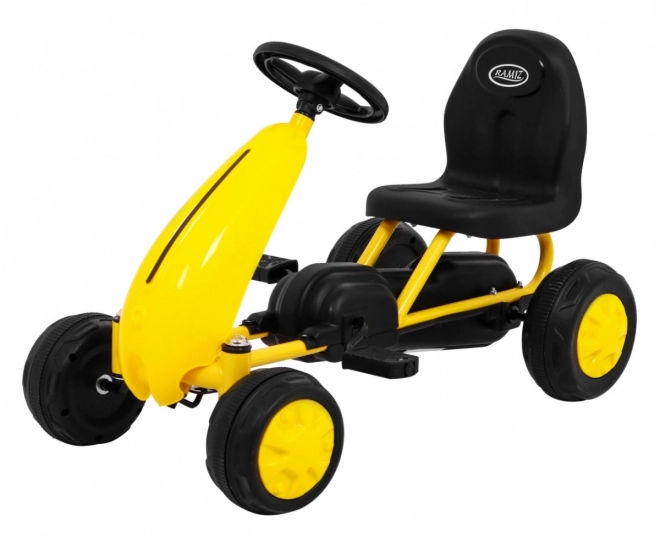 Gokart cu pedale pentru copii galben