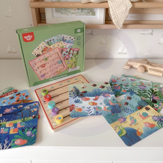Tooky Toy joc din lemn Învățarea numărării animalelor