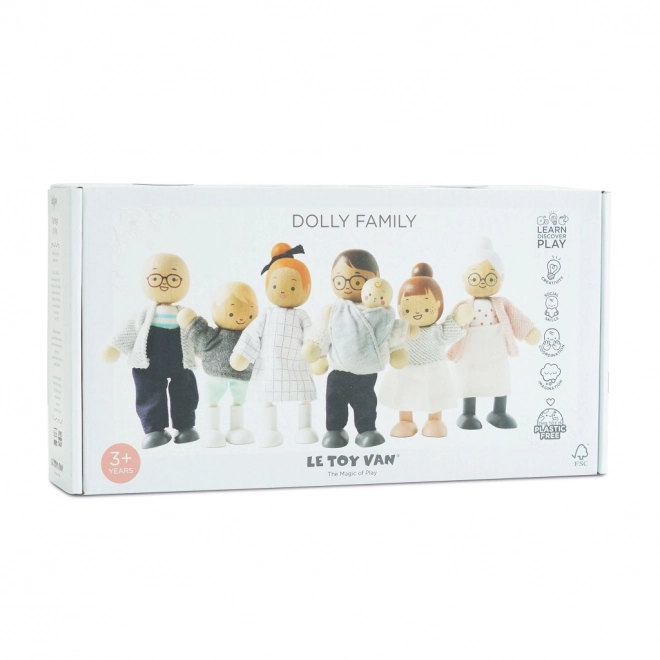 figurine din lemn le toy van familie fericită