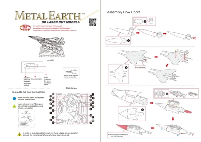 Puzzle 3D Metal Earth Avion de Luptă F-15 Eagle