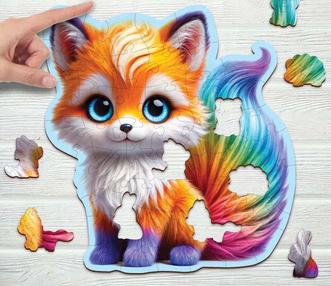 Puzzle de lemn Vulpea Drăguță 50 piese de la Wooden City