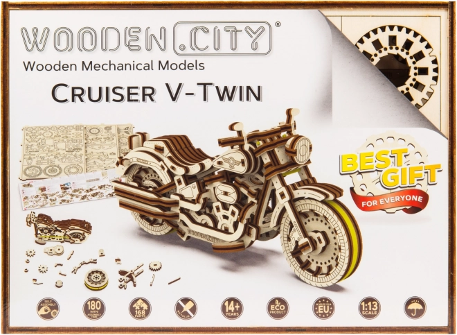 puzzle 3D motocicletă Cruiser V-Twin din lemn