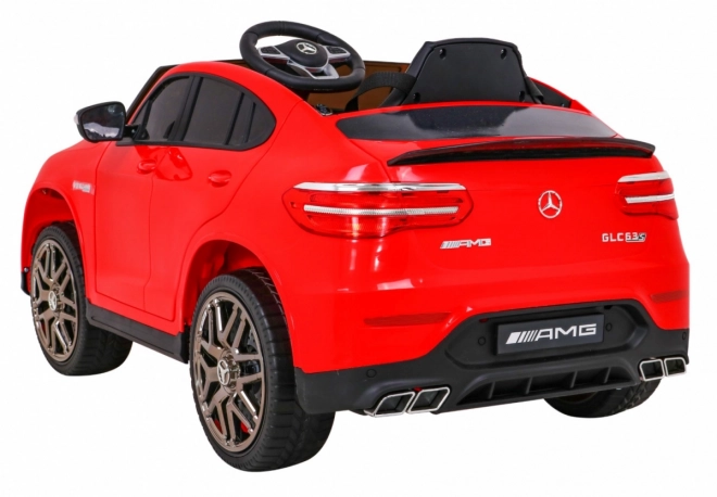 Mercedes Benz GLC63S pentru copii roșu + telecomandă + tracțiune 4x4 + MP3 LED + EVA + pornire lentă