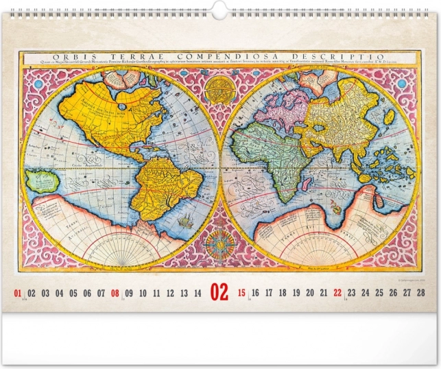 Calendar de perete Hărți vechi 2026