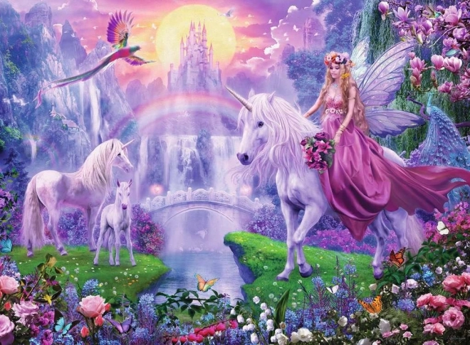 Puzzle Încălzit Magica Noapte cu Unicorni XXL