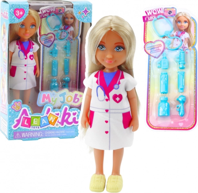 Mini păpușă Doctoriță cu accesorii medicale