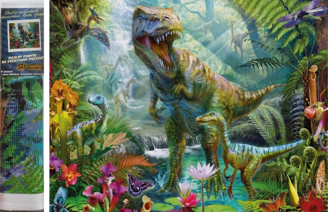 Pictură cu diamante Lumea Dinozaurilor 30x40cm