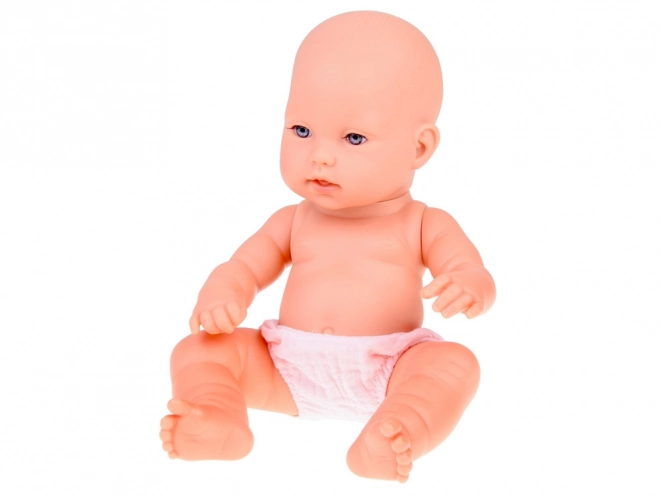 Bobas jucărie bebeluș cu căciulă roz și rochiță